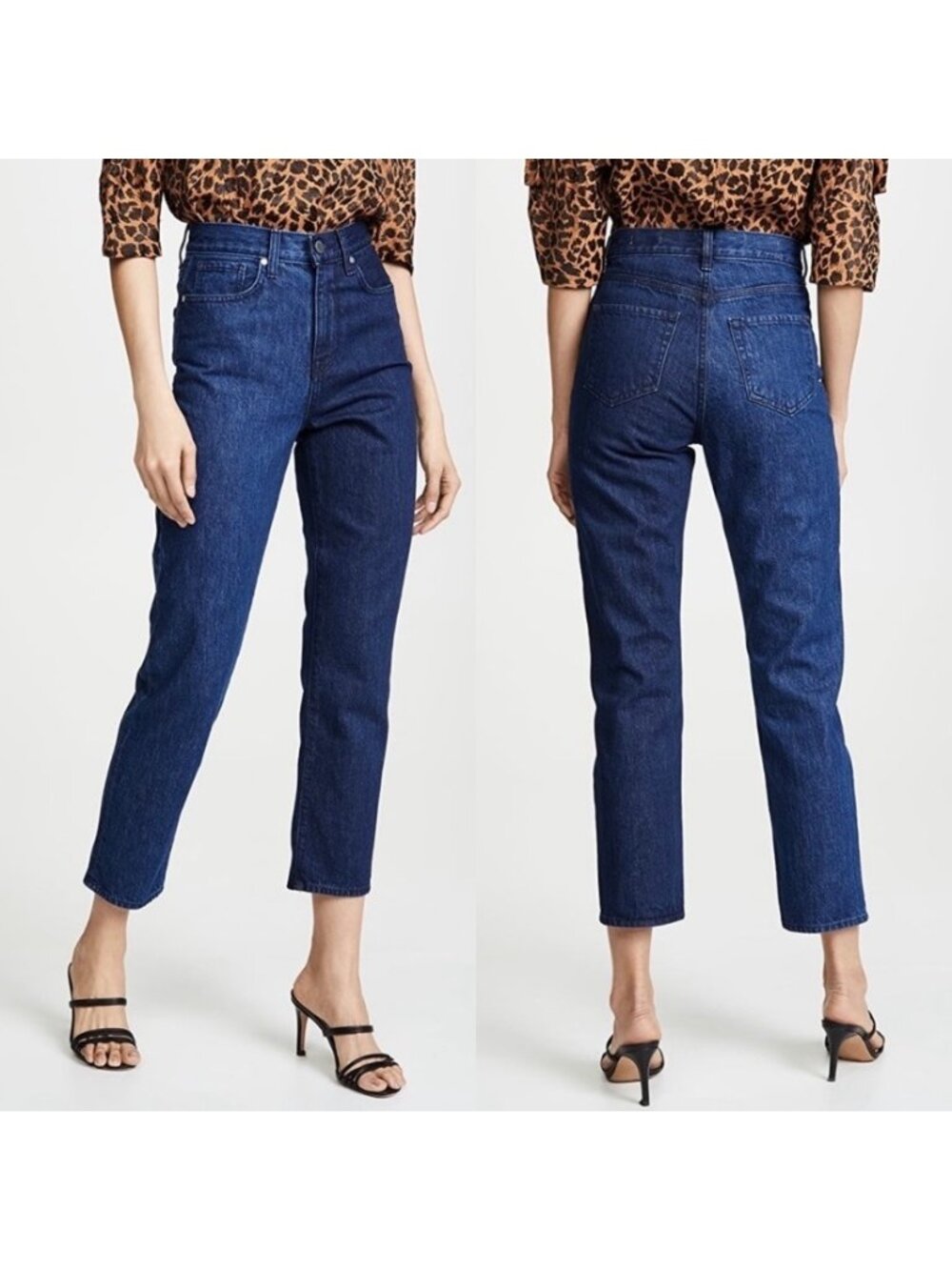 BLDWN Baldwin Vintage Straight Leg Enigma Dark Wash Cropped Jeans Size 26